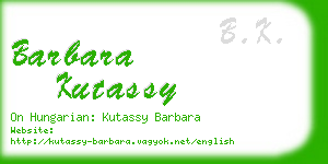 barbara kutassy business card